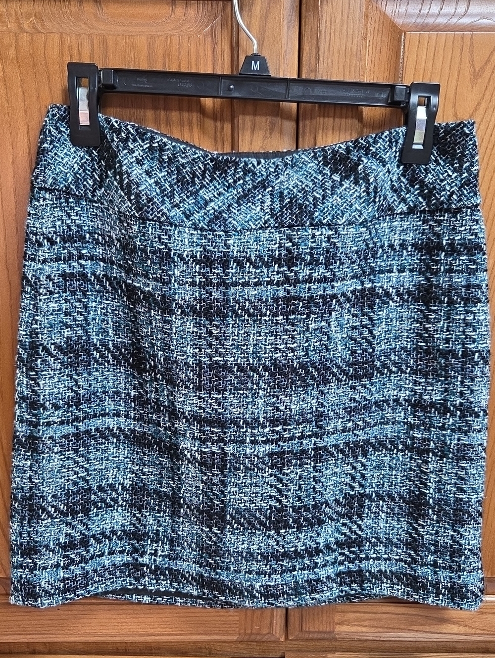 LOFT Blue and Black Tweed Pencil Skirt